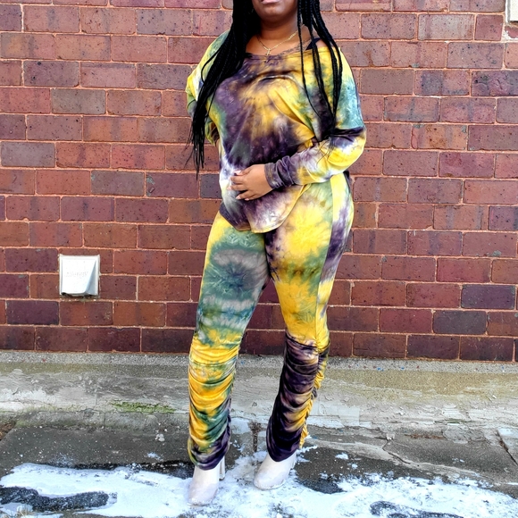 Lonsleeve Stacked Leggings Matching Set - Picture 3 of 3